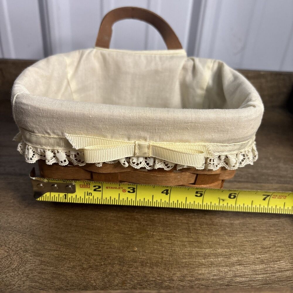 Vintage 1991 Small Longaberger Hanging Basket With Liner